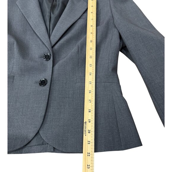 Calvin Klein Womens 8 Gray Stretch Suit Blazer Jacket Winter Chic Classic Office - Picture 10 of 10